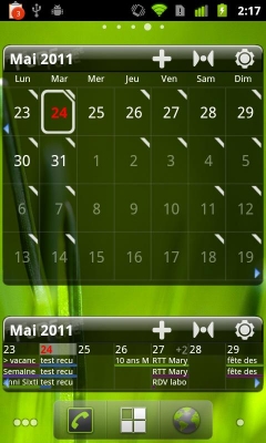 Pure Grid calendar widget