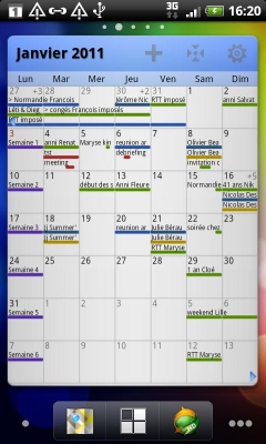 Pure Grid calendar widget