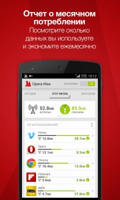 Opera Max - экономия трафика